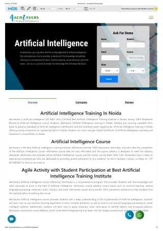 Best Artificial Intelligence course in Noida