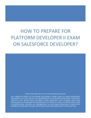 How to Prepare for Platform Developer II exam on Salesforce Developer?