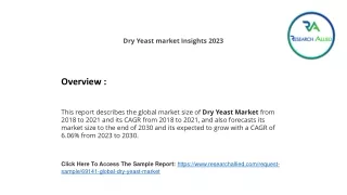 Dry Yeast market RA