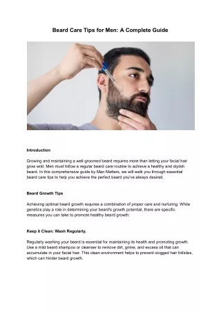 Beard Care Tips for Men_ A Complete Guide