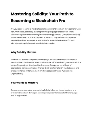 Mastering Solidity_ Your Path to Becoming a Blockchain Pro