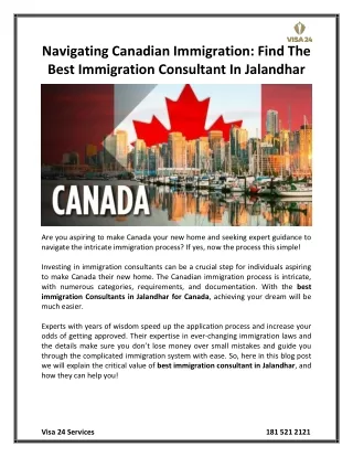 Navigating Canadian Immigration Find The Best Immigration Consultant In Jalandhar