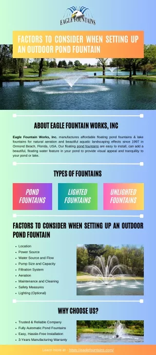 Factors to Consider When Setting Up an Outdoor Pond Fountain