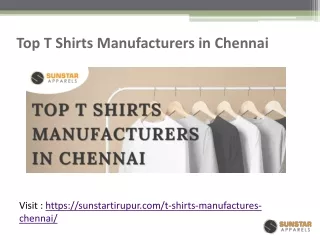 Top T Shirts Manufacturer in Chennai- Sunstar Apparels