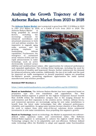 Analyzing the Growth Trajectory of the Airborne Radars Market from 2023 to 2028
