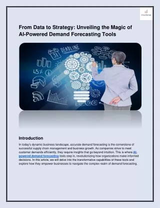 From Data to Strategy: Unveiling the Magic of AI-Powered Demand Forecasting Tool