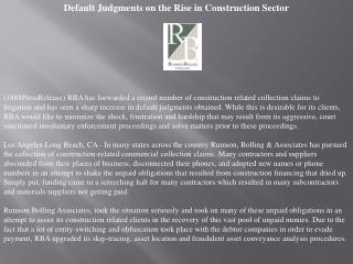 default judgments on the rise in construction sector