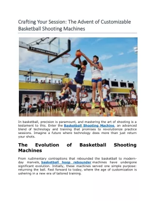 Crafting Your Session: The Advent of Customizable Basketball Shooting Machines