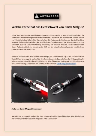 Welche Farbe hat das Lichtschwert von Darth Malgus?