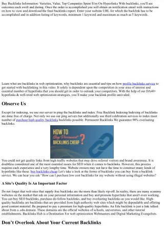 20 Insightful Quotes About profile backlinks service