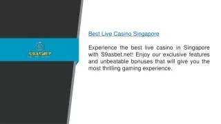 Best Live Casino Singapore  S9asbet.net