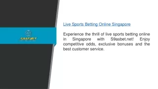 Live Sports Betting Online Singapore  S9asbet.net