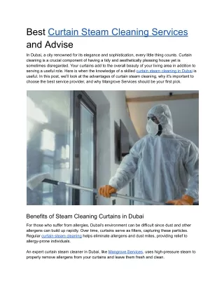 Best Curtain Steam Cleaning Services and Advise