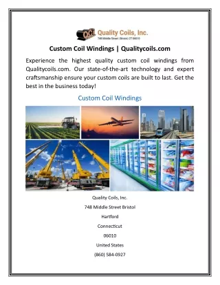 Custom Coil Windings  Qualitycoils.com