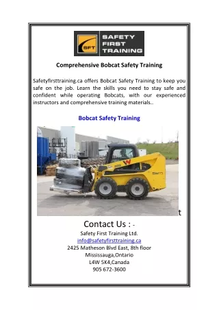 Comprehensive Bobcat Safety Training