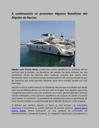 El mejor servicio de alquiler de yates en Nueva Andalucía