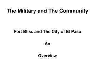 The Military and The Community