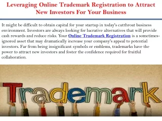 Leveraging Online Trademark Registration to Attract New Investors For Your Business