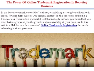 The Power Of Online Trademark Registration In Boosting Business