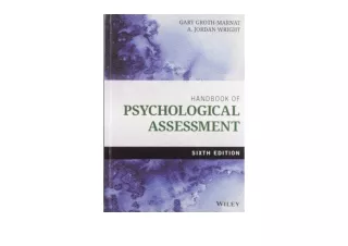 PDF read online Handbook of Psychological Assessment unlimited