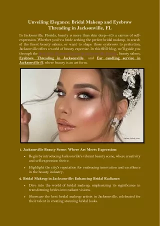 Unveiling Elegance Bridal Makeup and Eyebrow Threading in Jacksonville, FL