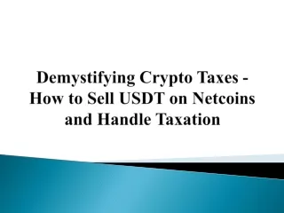 Demystifying Crypto Taxes - How to Sell USDT on Netcoins and Handle Taxation