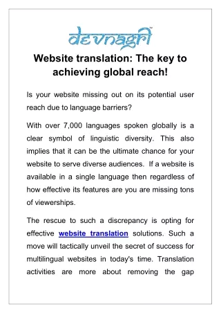 Website Translation: The key to achieving global reach!