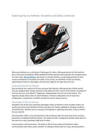 Exploring Flip-Up Helmets Versatility and Safety Combined