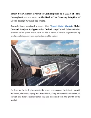 Smart Solar Market