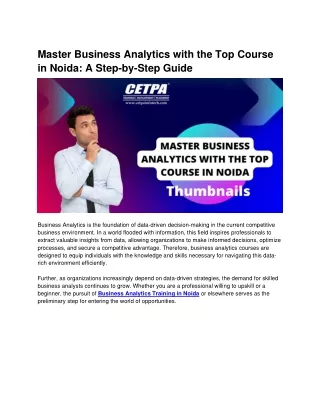 Master Business Analytics with the Top Course in Noida