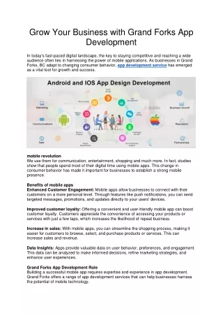 Grow Your Business with Grand Forks App Development