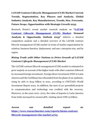 LATAM Contract Lifecycle Management (CLM) Market Analysis 2035