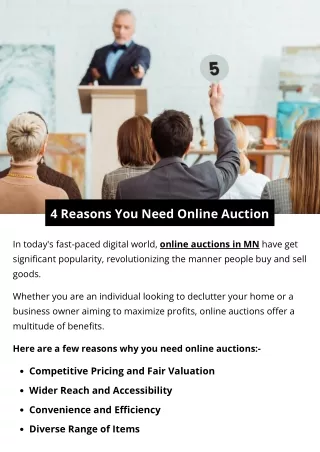 4 Reasons You Need Online Auction