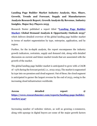 Landing Page Builder Market Supply and Manufacturers Analysis 2033
