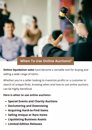 When To Use Online Auctions?