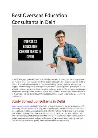 overseas education consultants in Delhi