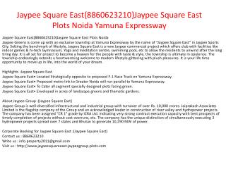 jaypee square east{8860623210}jaypee square east plots yamun