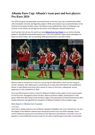 Albania Euro Cup Albania's team past and best players Pre-Euro 2024