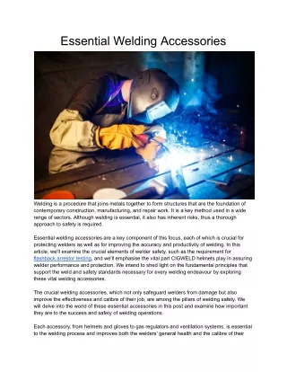 Essential Welding Accessories