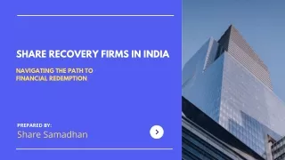 Share Recovery Firms in India - Navigating the Path to Financial Redemption