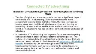 Connected TV advertising