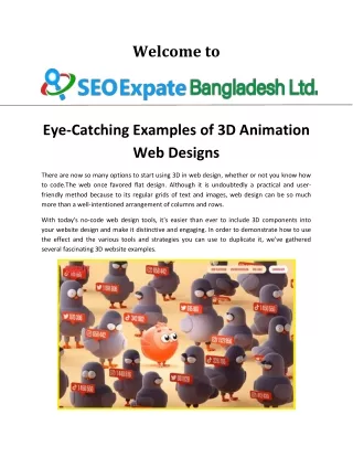3D Animation Web Designs | SEO Expate Bangladesh LTD