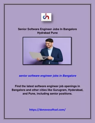 Senior Software Engineer Jobs In Bangalore Hydrabad Pune