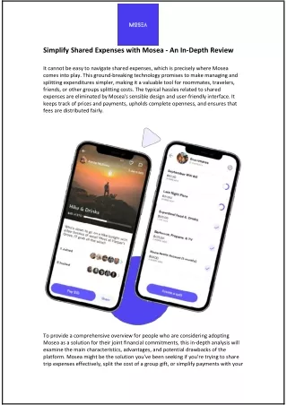 Simplify Shared Expenses with Mosea - An In-Depth Review
