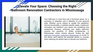 Bathroom Renovation Contractors in Mississauga