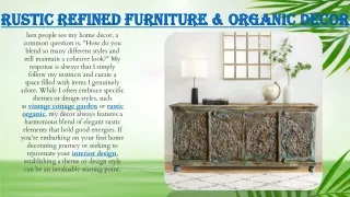 Rustic Refined Furniture & Organic Decor