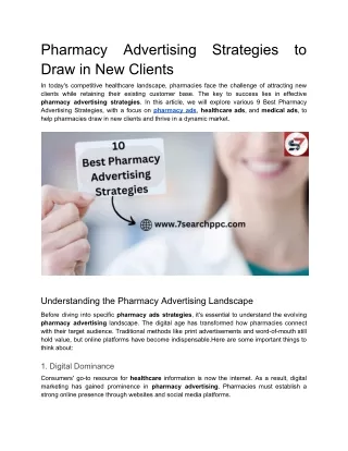 Pharmacy Advertising Strategies to Draw in New Clients