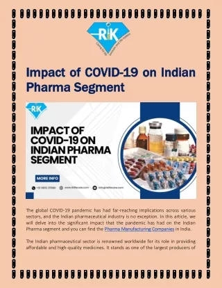 Impact of COVID-19 on Indian Pharma Segment