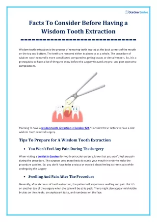Factors to Think About Before a Wisdom Tooth Extraction
