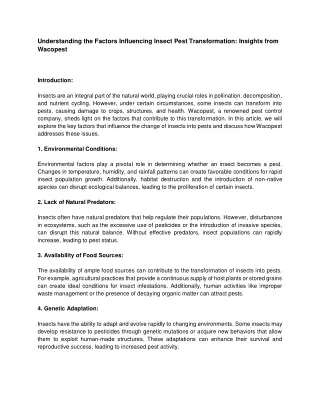 Understanding the Factors Influencing Insect Pest Transformation_ Insights from Wacopest